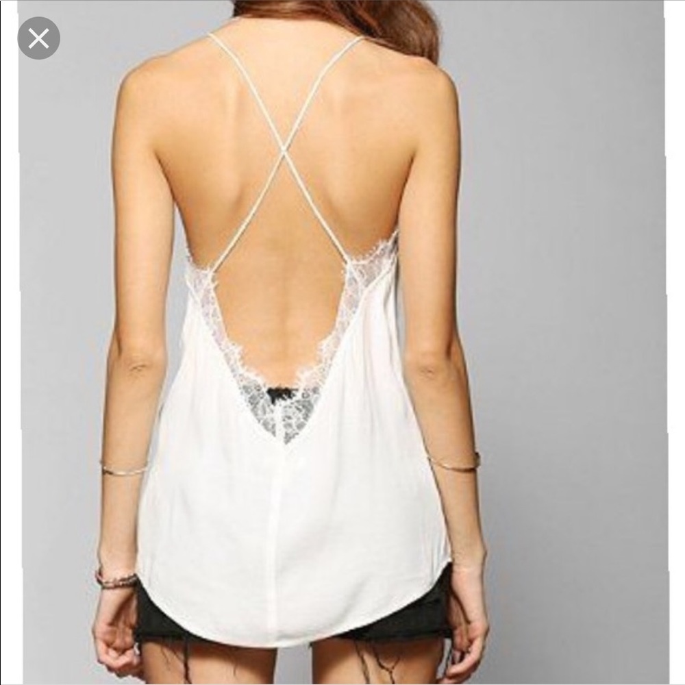 Silence and Noise Lace Trim Top with Back Detail